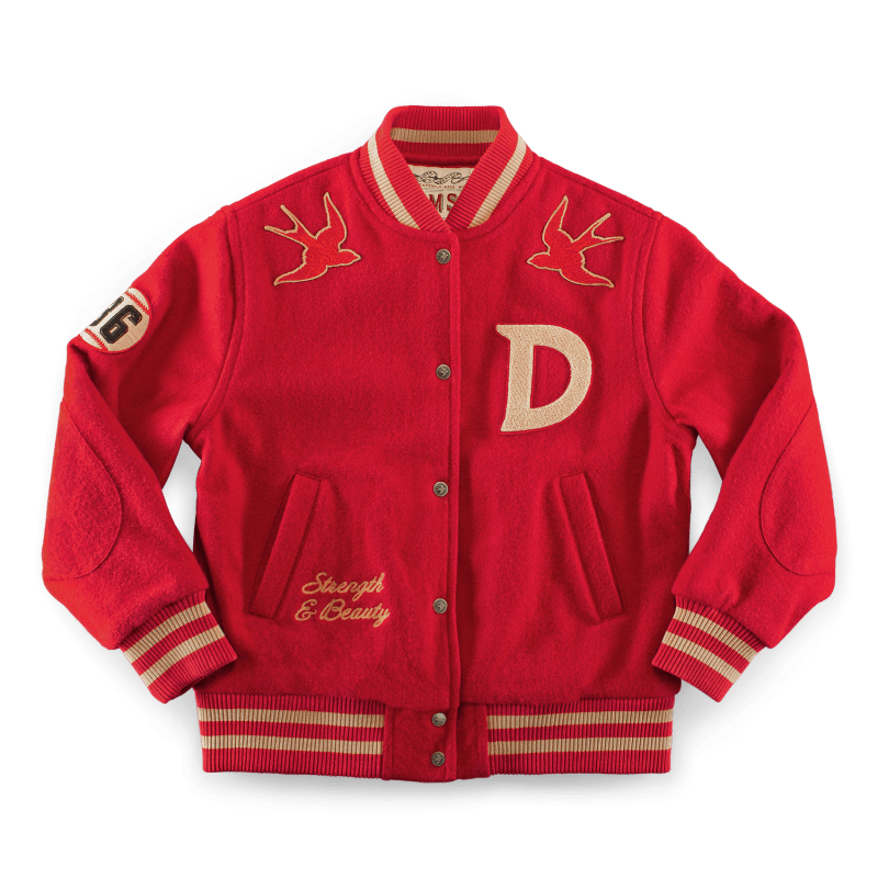 Thumbnail of Damsons Nancy Baseball Jacket Vintage Red image