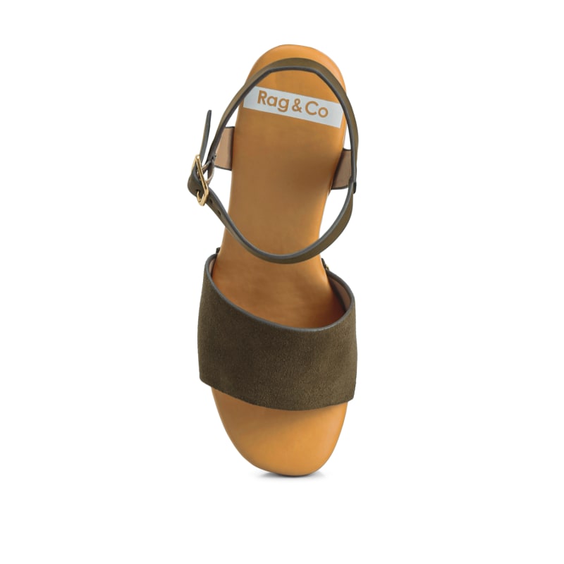 Thumbnail of Daniela Suede High Block Sandals In Olive Green image