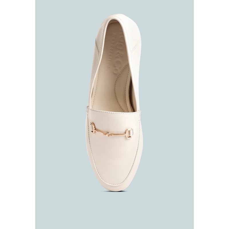 Thumbnail of Dareth Horsebit Flat Heel Loafers In Off White image