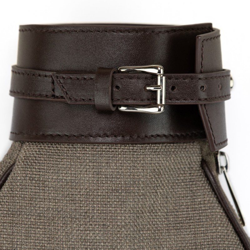 Thumbnail of Dark Brown Canvas & Leather Tennis Racket Bag image