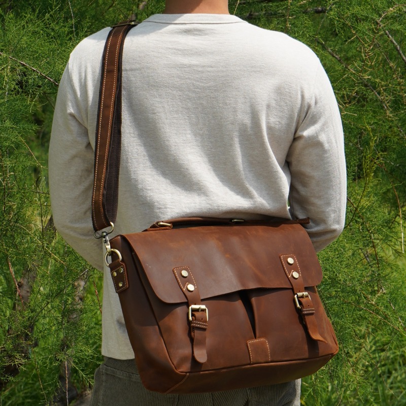 Thumbnail of Dark Brown Leather Messenger image