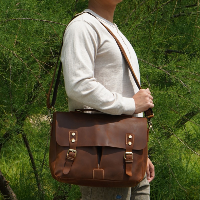 Thumbnail of Dark Brown Leather Messenger image