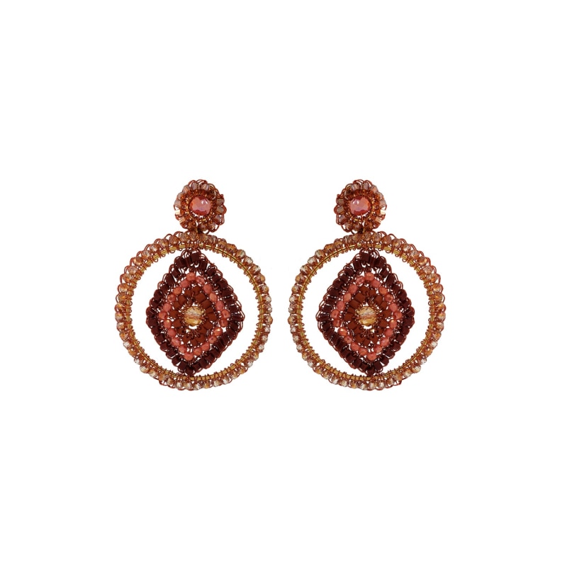 Thumbnail of Dark Coral Kiara Jade Handmade Earrings image