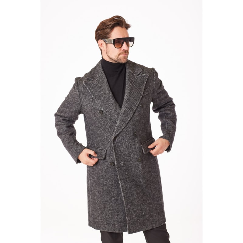 David Wej Signature Double Breasted Wool Overcoat – Grey | DAVID WEJ ...