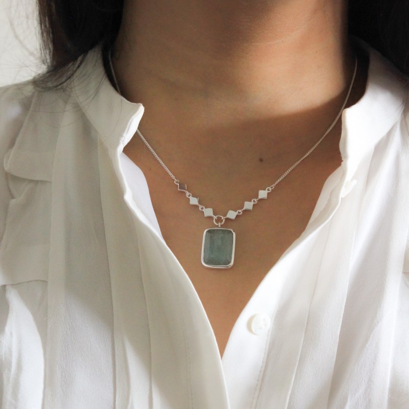 Thumbnail of Davina Aquamarine Necklace In Silver image