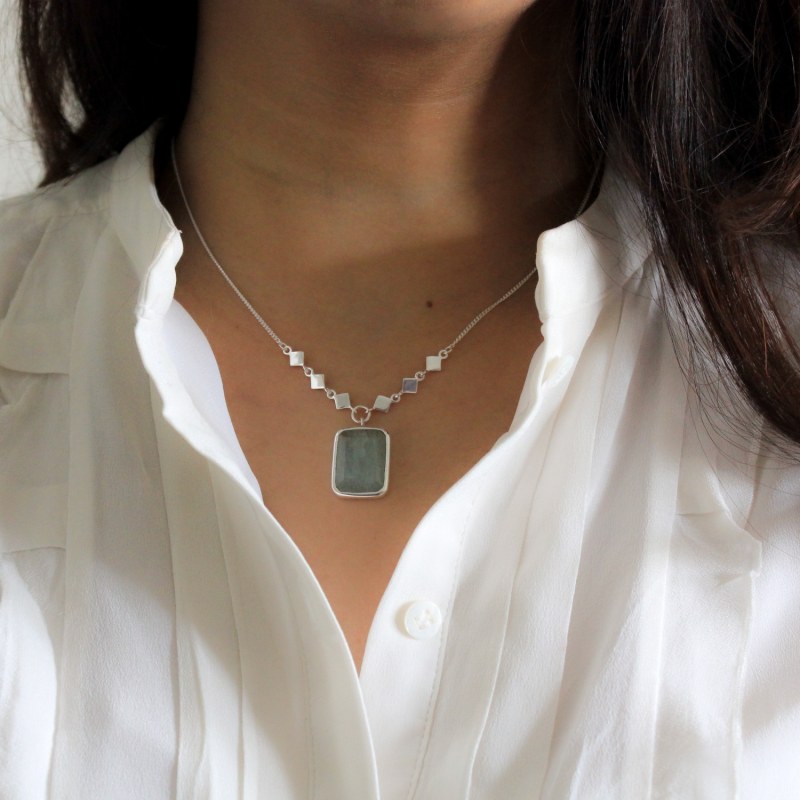 Thumbnail of Davina Aquamarine Necklace In Silver image