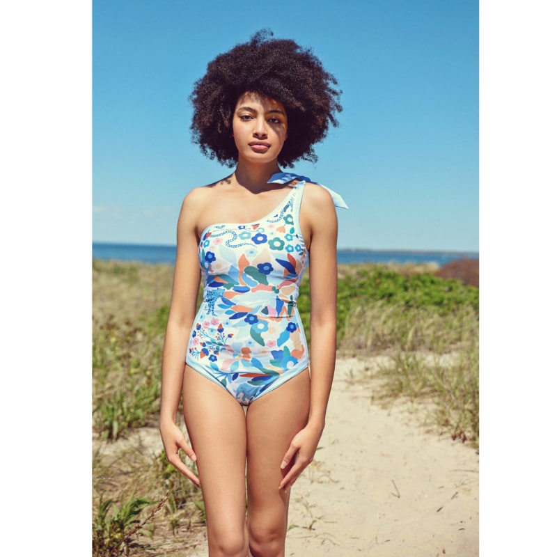 Thumbnail of Day/Night Zoo Reversible One-Shoulder One-Piece Swimsuit image