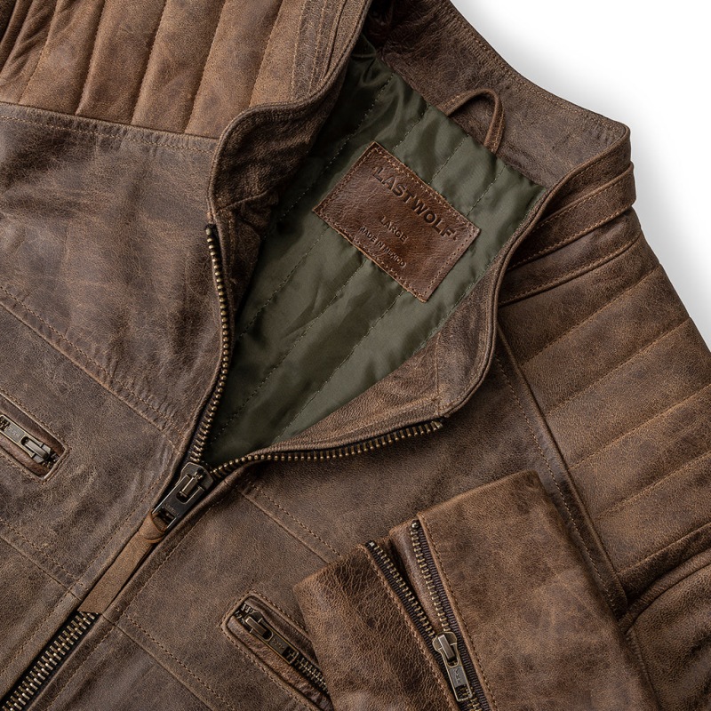 Thumbnail of Death Valley Racer Leather Jacket- Brown image