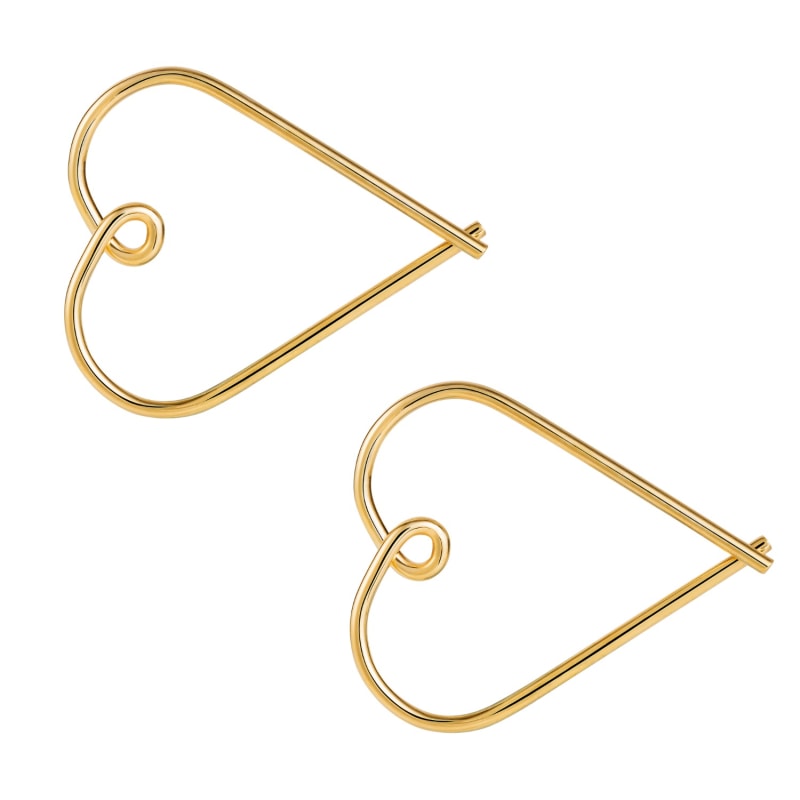 Thumbnail of Heart Hoop Earrings - Gold image
