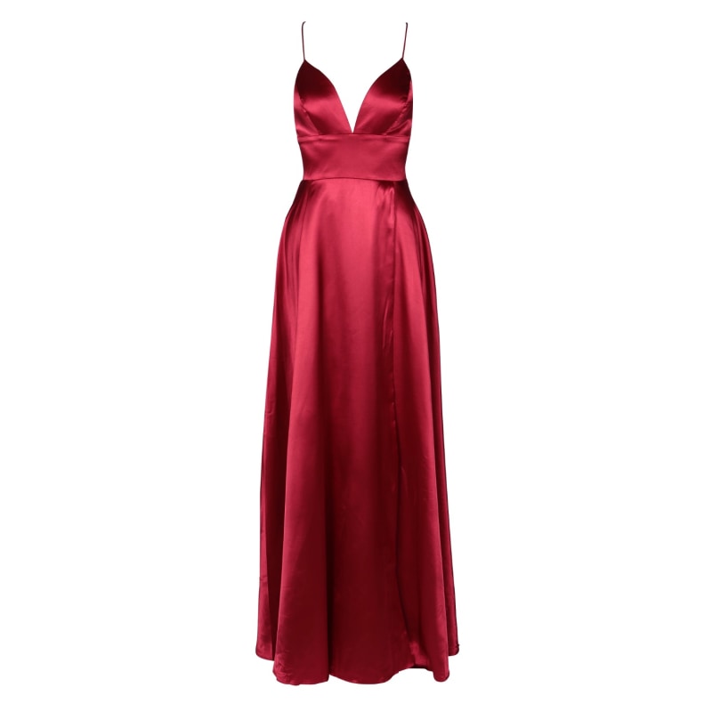 Thumbnail of Olivia Satin Evening Gown In Red image