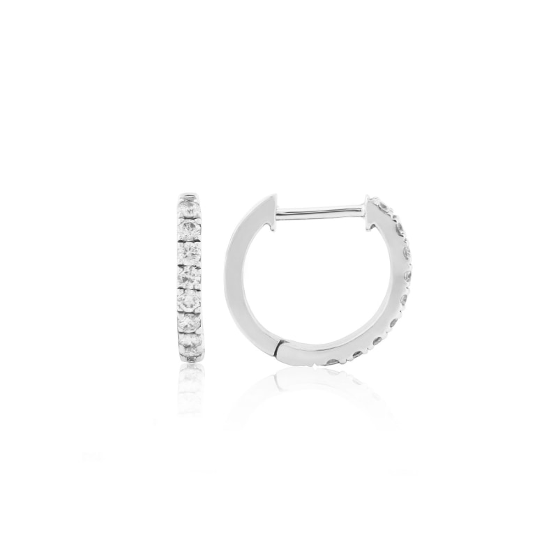 Thumbnail of Dovehouse Sterling Silver & Cubic Zirconia Hoop Earrings image