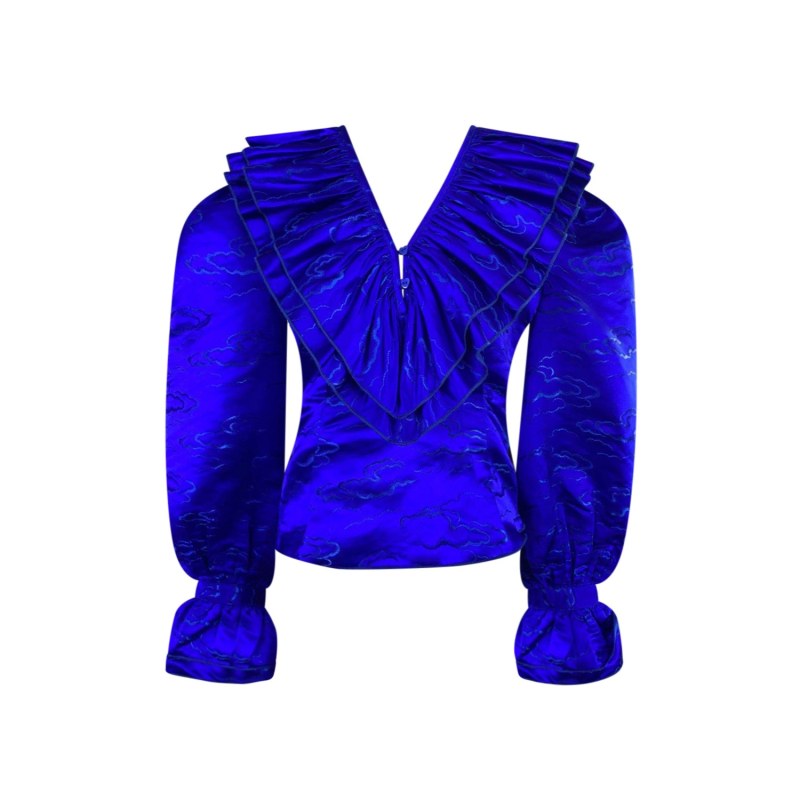 Thumbnail of Circus Engineer Top In Blue Cloud Jacquard image