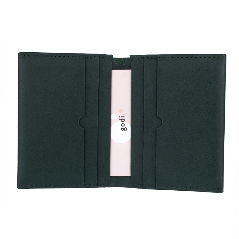 Thumbnail of Handmade Bifold Leather Wallet - Dark Green image