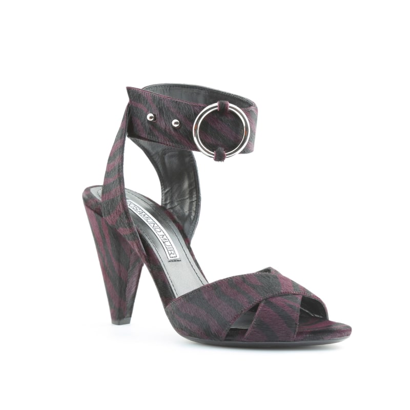 Thumbnail of Montana Black & Plum Zebra Print Sandals image