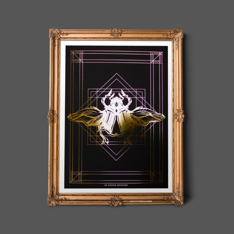 Thumbnail of Deco Scarab Large Gold Print image