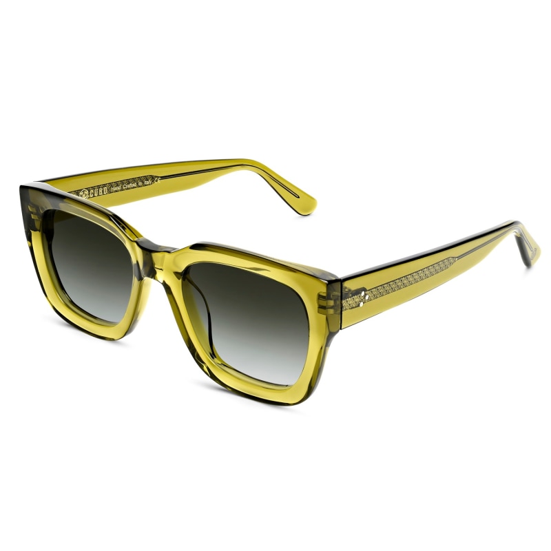 Dee Sunglasses Lime Crystal CUBO EYEWEAR LONDON Wolf Badger