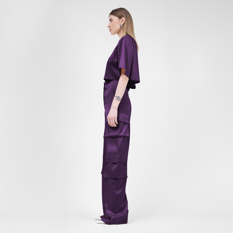 Thumbnail of Deep Purple Cargo Trousers With Pockets image