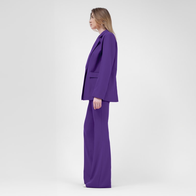 Thumbnail of Deep Purple  Suit With Regular Blazer With Double Pocket And Flared Trousers image