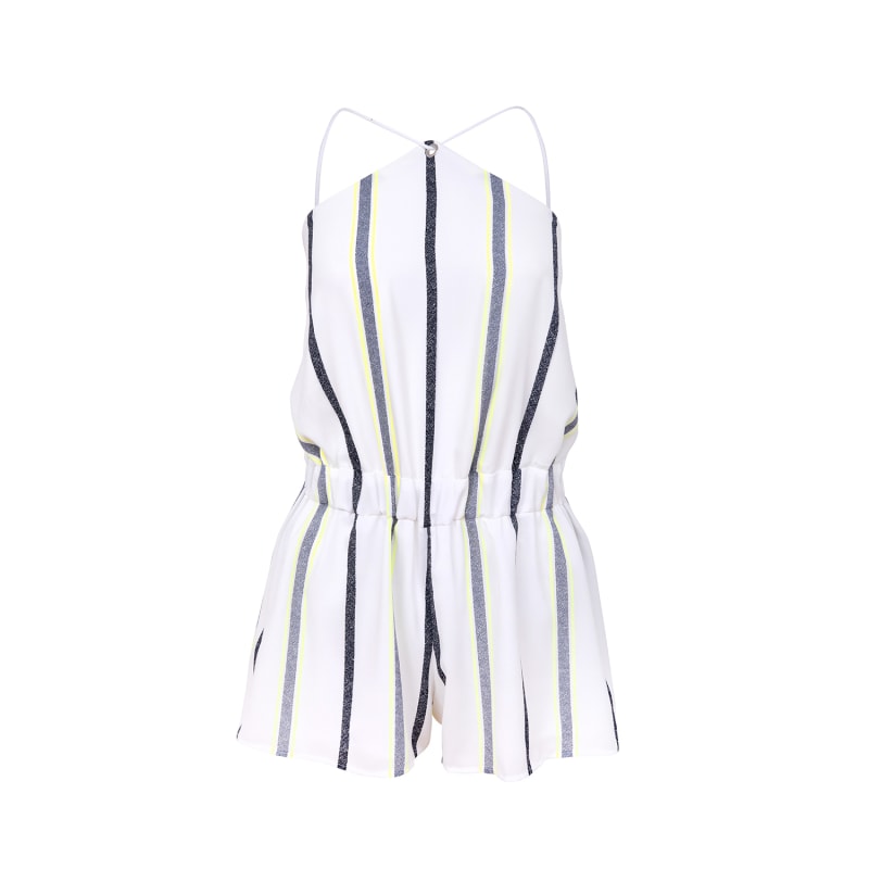 Thumbnail of Desert Dreams Playsuit, Upcycled Polyester, In White With Stripes image