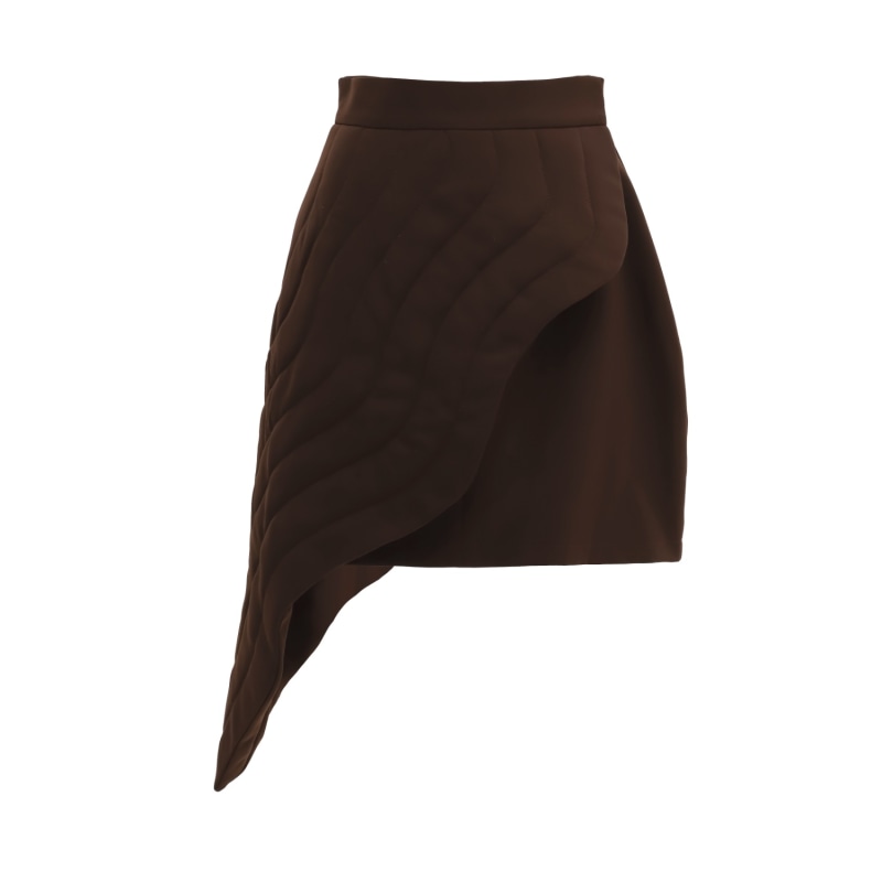 Brown quilted skirt cheap