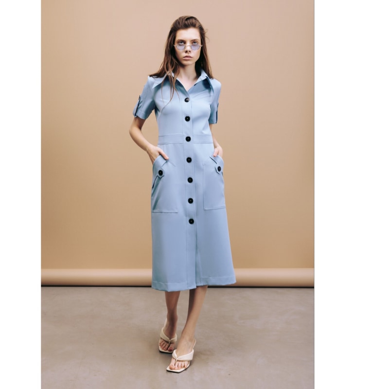Designer Solid Dress Shirt Light Blue | Julia Allert | Wolf & Badger