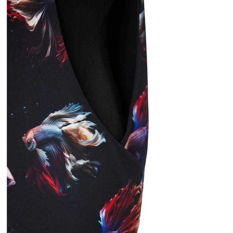 Thumbnail of Designer Unique Dress With Print Black image