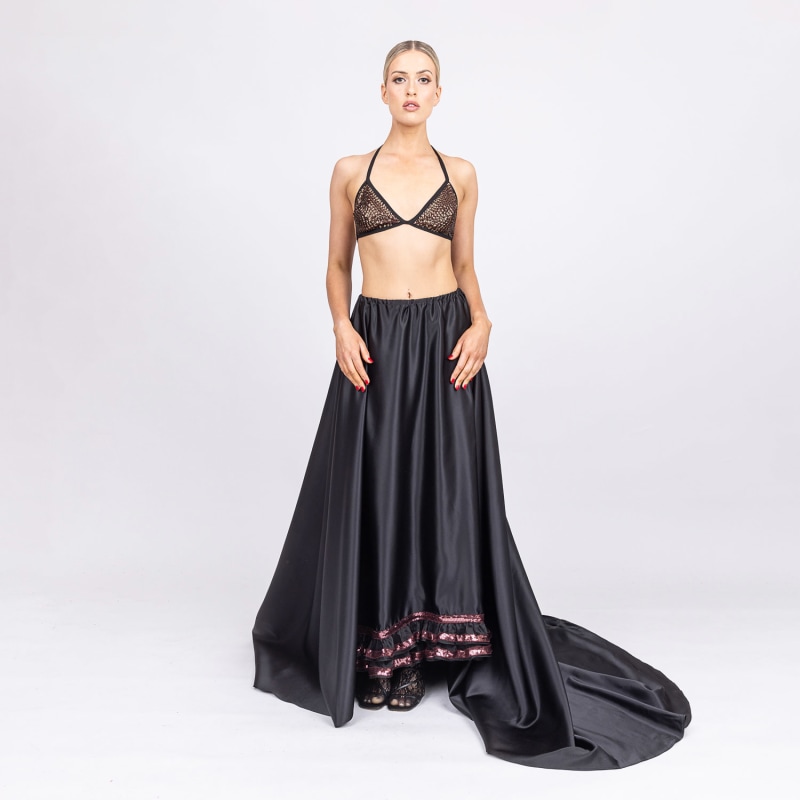 Thumbnail of Desire - Midnight Satin Opera Skirt With Sparkle Notes image