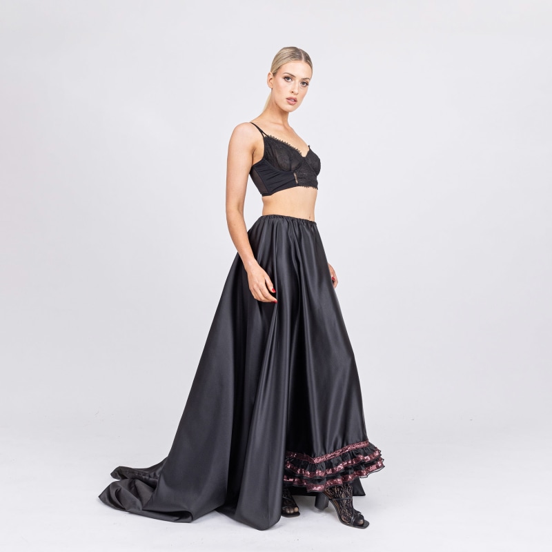 Thumbnail of Desire - Midnight Satin Opera Skirt With Sparkle Notes image