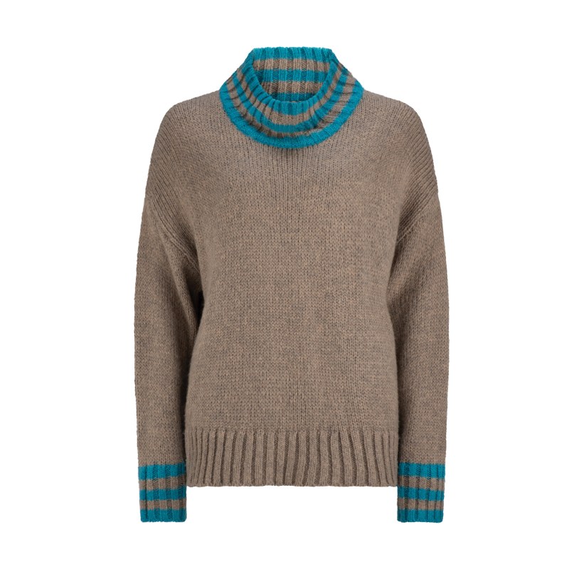 Thumbnail of Desire Sweater - Dark Grey / Aqua image