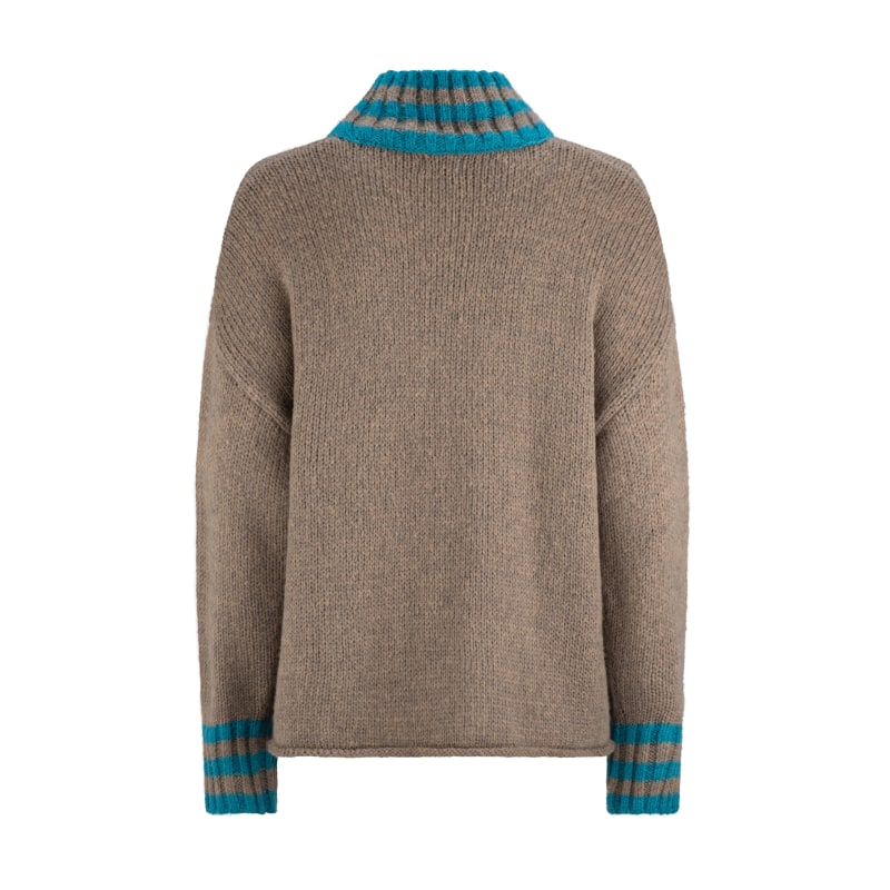 Thumbnail of Desire Sweater - Dark Grey / Aqua image