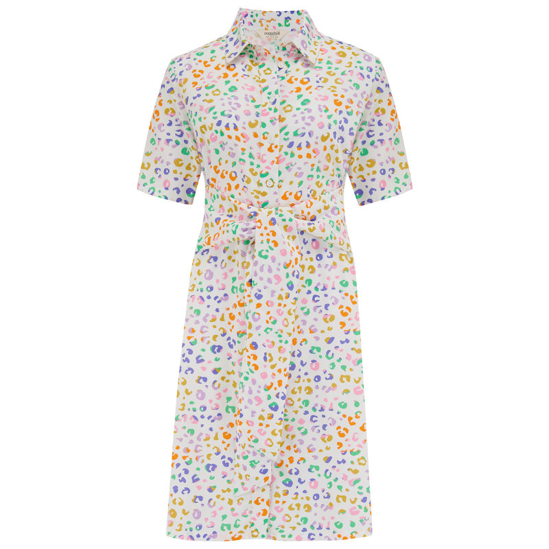 Thumbnail of Dessie Shirt Dress Off-White/Multi, Mottled Leopard image