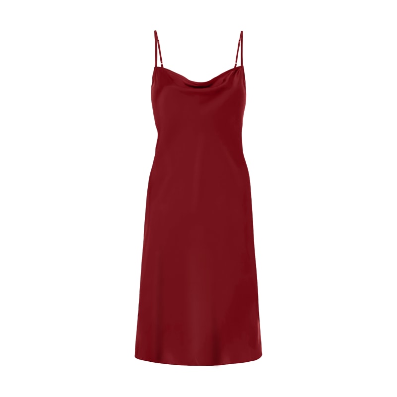 Thumbnail of 60S Silk Cowl Mini Slip Dress - Red image