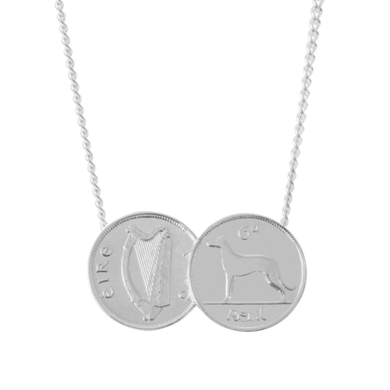 Thumbnail of Double Irish 6D Coin Necklace In Sterling Silver image