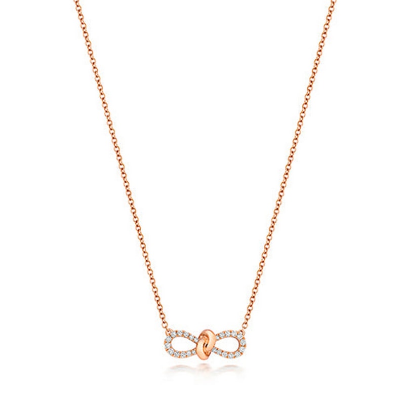 Thumbnail of Diamond Infinity Solitaire Charm Necklace In Gold image