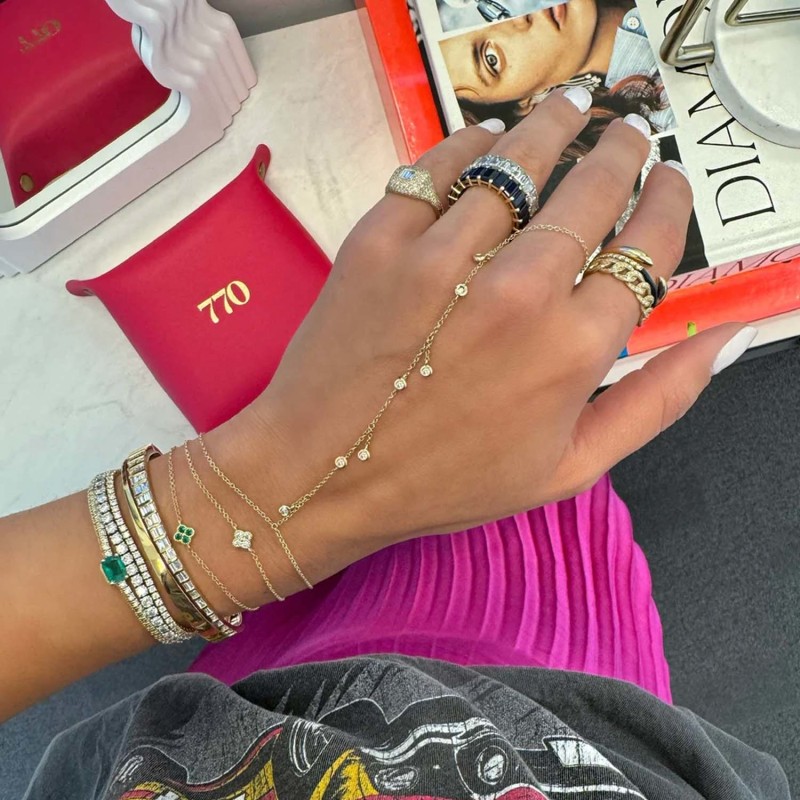 Diamond hand chain bracelet deals