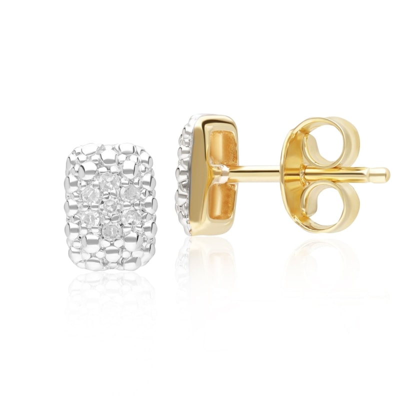 Rectangular diamond earrings best sale