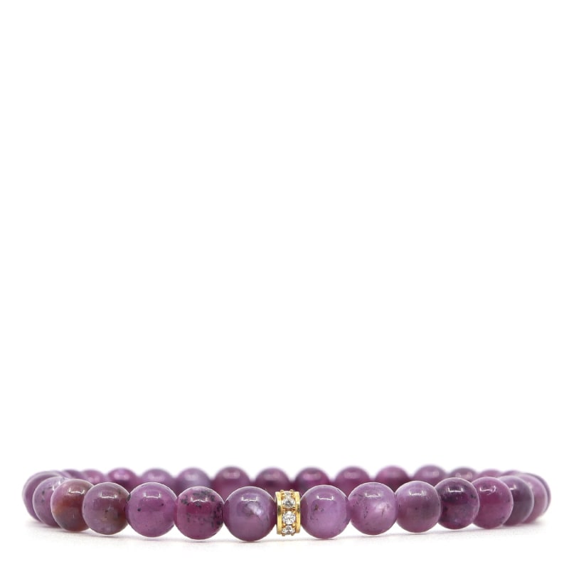 Diamonds Ruby Beaded Bracelet by Shar Oke