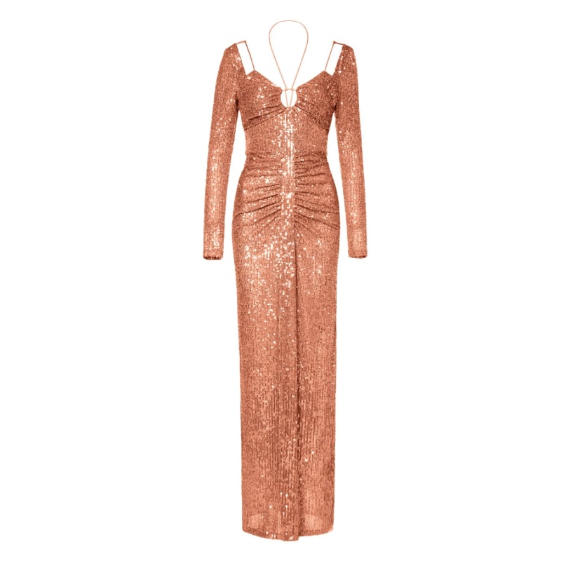 Thumbnail of Dianna Apricot Brandy Sequin Cocktail Dress image