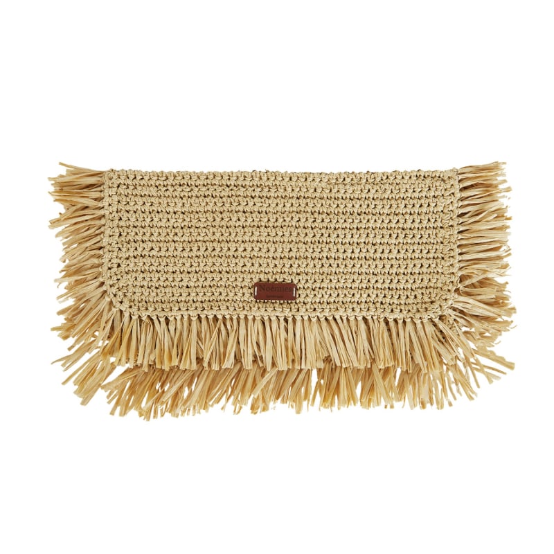 Raffia Fringe Clutch