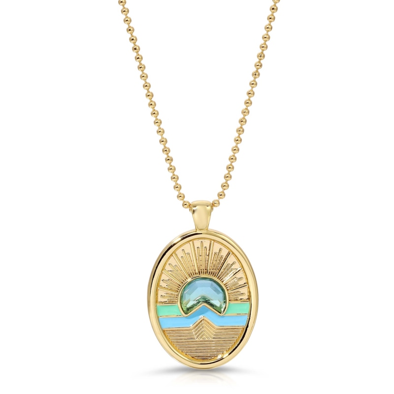 Thumbnail of Tequila Sunrise Enamel Necklace - Sky image