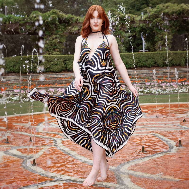 Pure silk maxi dress clearance