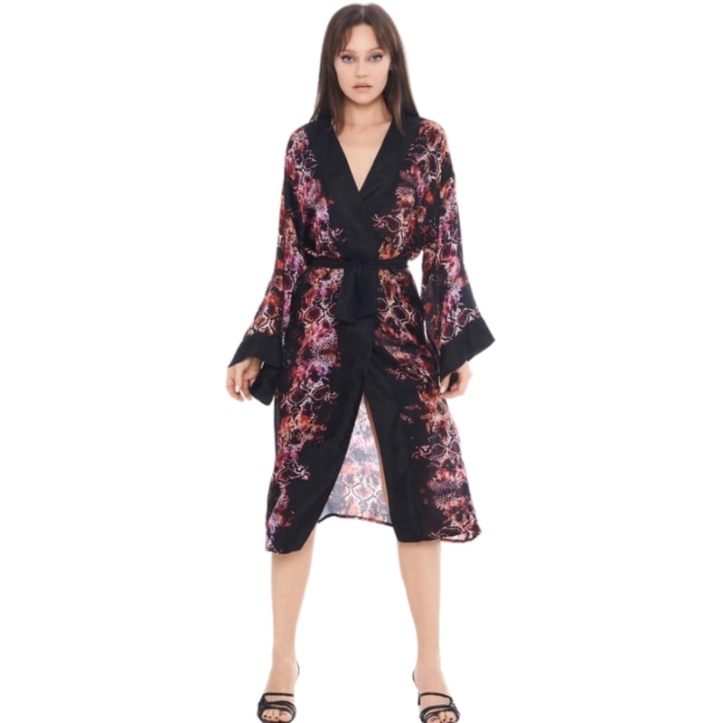 Snake print kimono dress best sale