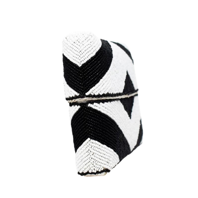 Thumbnail of Zoe Beaded Clutch - Black White image