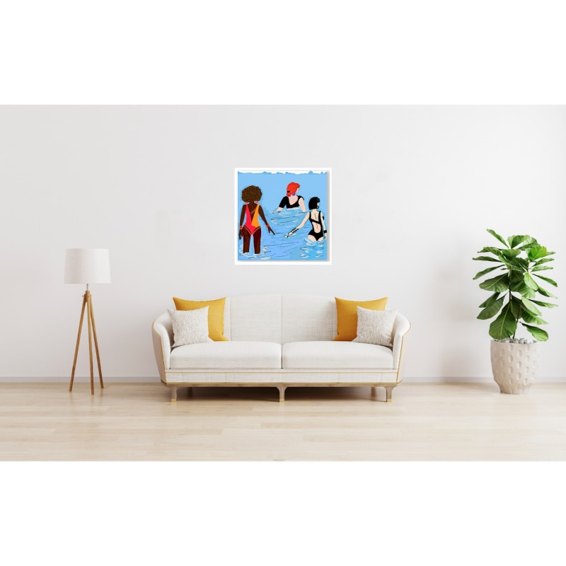 Thumbnail of Girls At The Beach  Art Print image