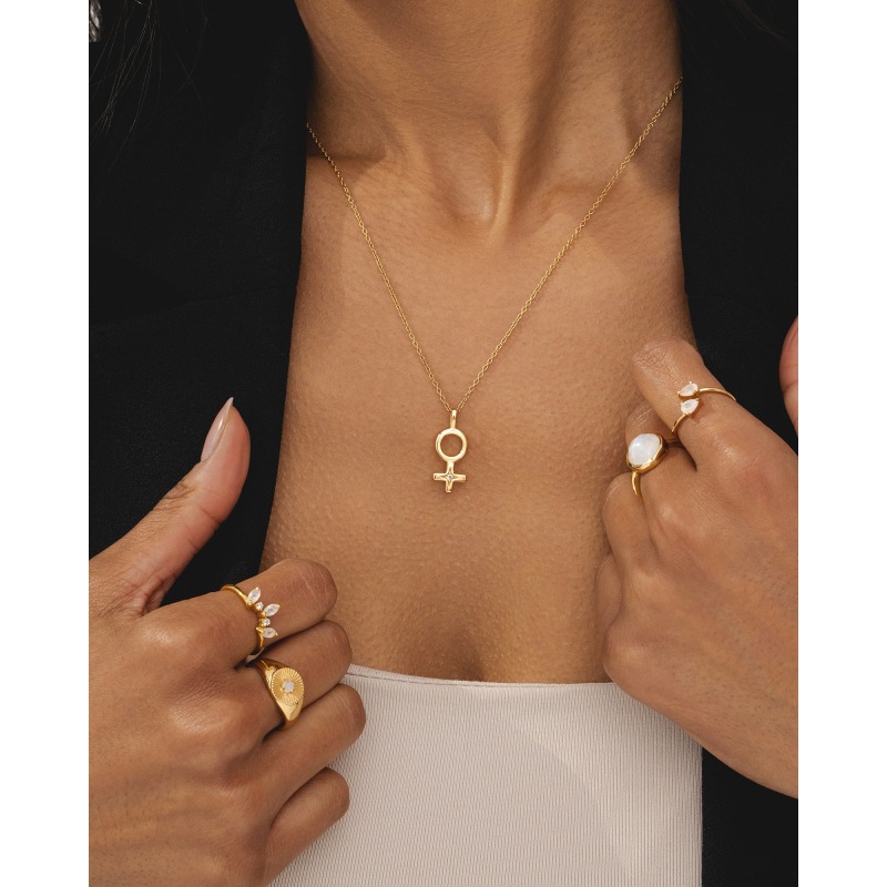 Female symbol necklace gold discount