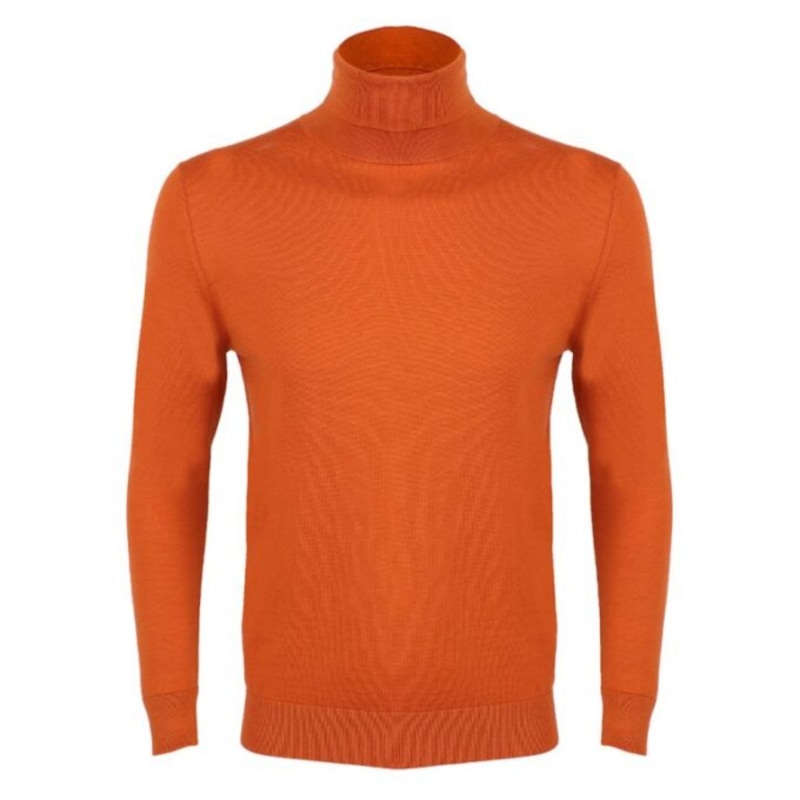 Thumbnail of Dixon Light Wool Turtleneck Jumper – Orange image