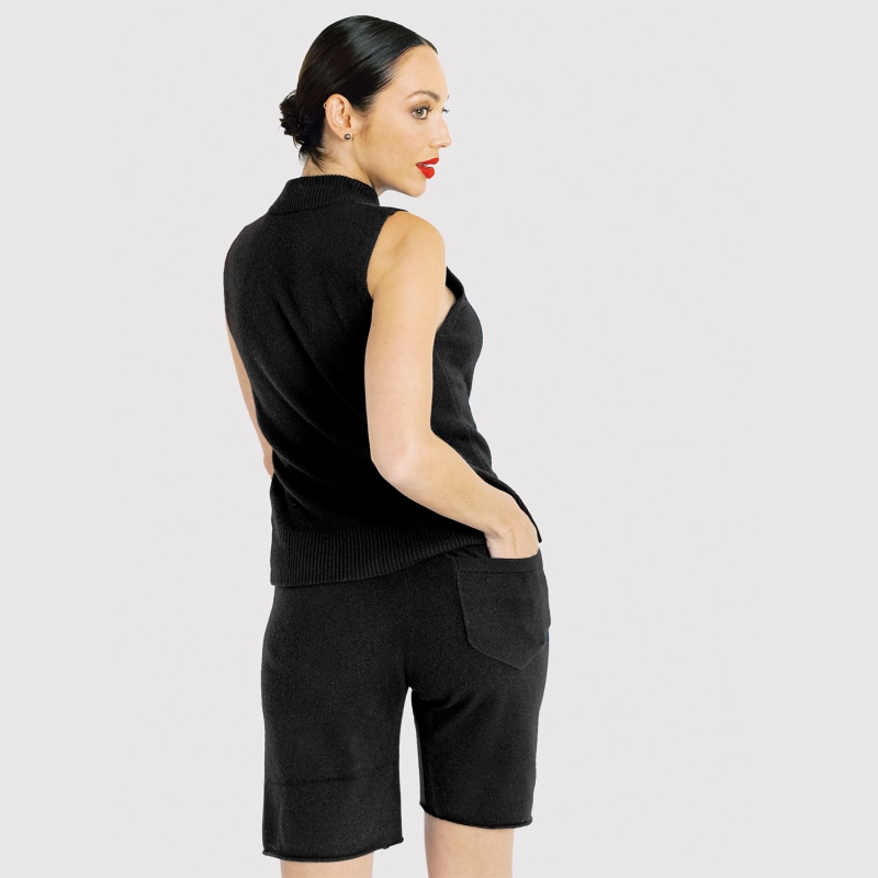 Thumbnail of Cashmere Mockneck Sleeveless Top - Black image