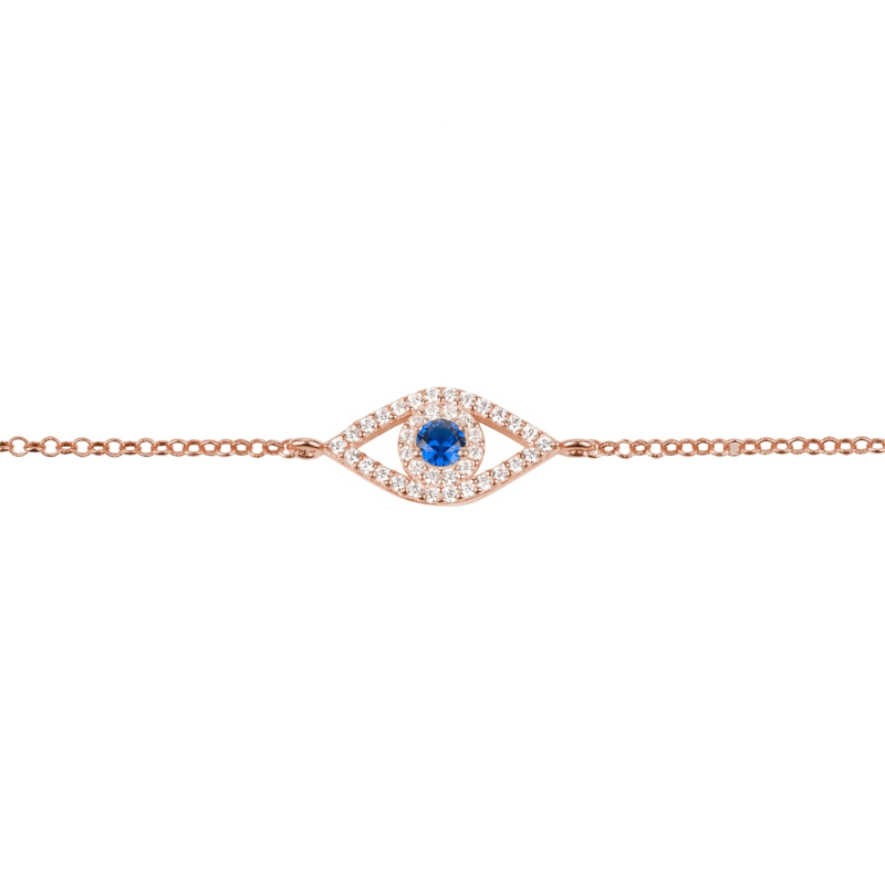 Thumbnail of Evil Eye Elliptical Bracelet - Blue, Pink & Purple, Rose Gold image