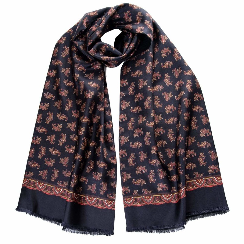 Elizabetta Sondrio - Wool Backed Silk Scarf - Chocolate - Brown