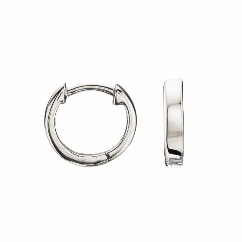 Thumbnail of Small Sterling Silver Plain Huggie Hoop Earrings image